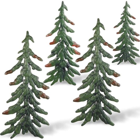 Does not apply Other - Set of 4 Evergreen Pine Tree Metal Wall Art Decor Outdoor Indoor